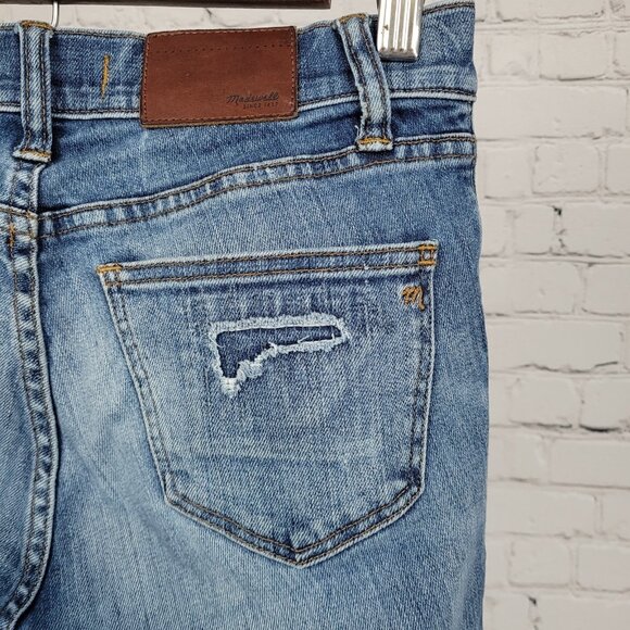 Madewell Blue Denim Skinny Skinny Distressed Ripped Low Rise Jeans 25 (25x28) - Picture 12 of 15
